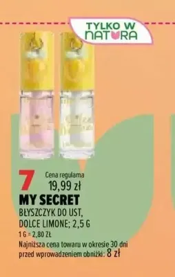 Błyszczyk do ust Dolce Limone My Secret promocja w Drogerie Natura
