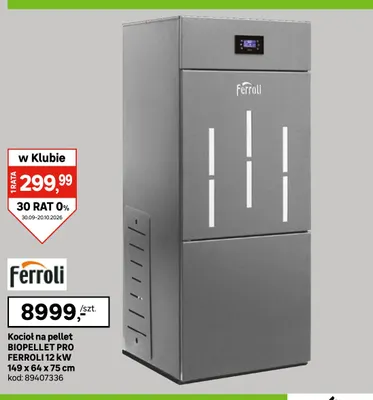 Kocioł na pellet Biopellet Pro Ferroli promocja w Leroy Merlin