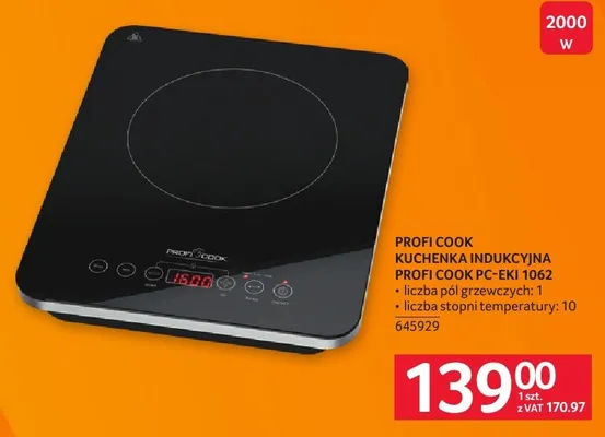 Kuchenka indukcyjna PROFI COOK PC-EKI 1062 promocja w Selgros