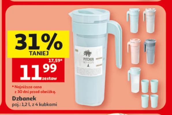 Dzbanek Actuel z 4 kubkami promocja w Auchan