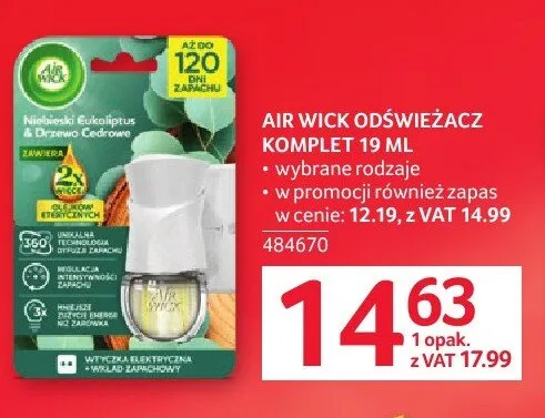 Odświeżacz komplet Air Wick 19ml promocja w Selgros