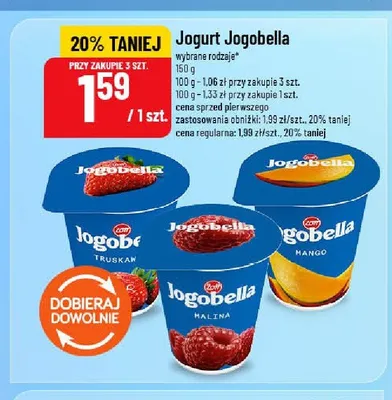 Jogurt Jogobella malinowy promocja w POLOmarket