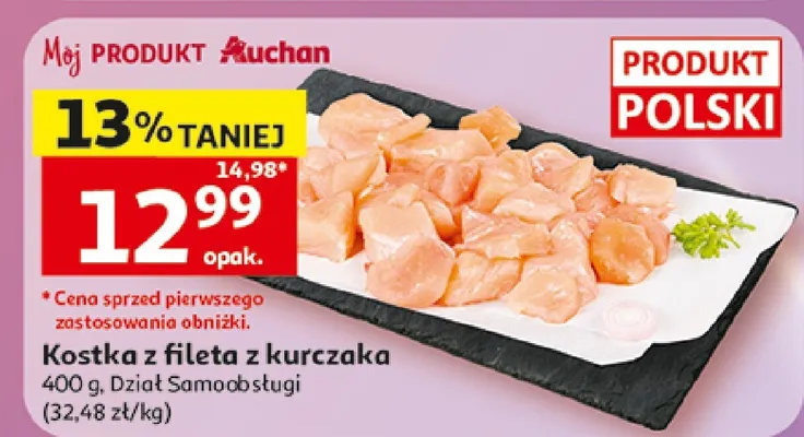 Kostka z fileta z kurczaka Auchan promocja w Auchan