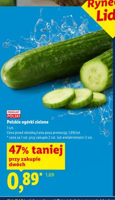 Ogórki zielone polskie promocja w Lidl