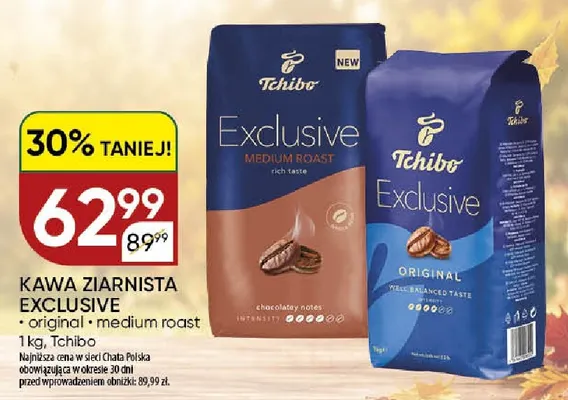 Kawa ziarnista Exclusive Medium Roast Tchibo promocja w Chata Polska