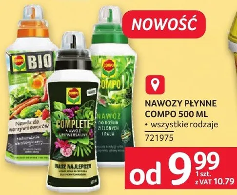 Nawozy płynne Compo 500 ml wszystkie rodzaje promocja w Selgros