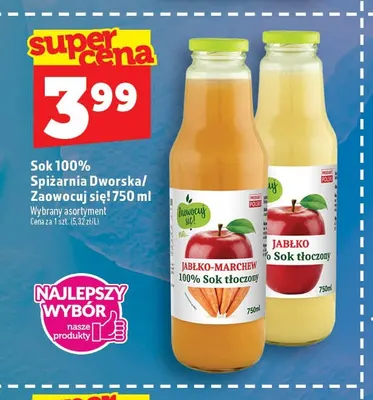 Sok Spiżarnia Dworska 100% promocja w TOPAZ