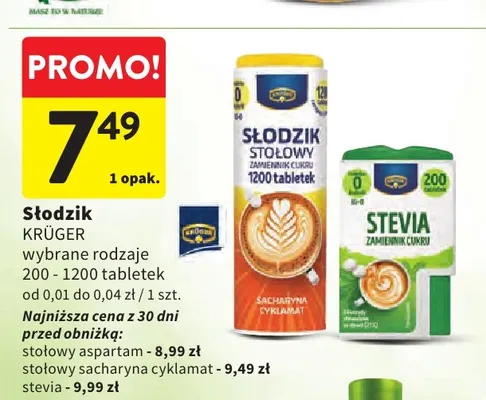 Słodzik stołowy sacharyna cyklamat Krüger promocja w Intermarche