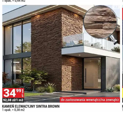 Kamień elewacyjny Sintra Brown promocja w Merkury Market