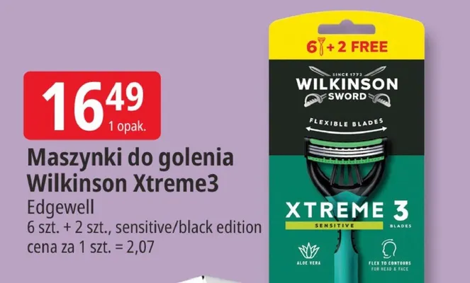 Maszynki do golenia Wilkinson Xtreme3 sensitive/black edition promocja w Leclerc
