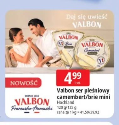 Valbon ser pleśniowy brie mini promocja w Leclerc
