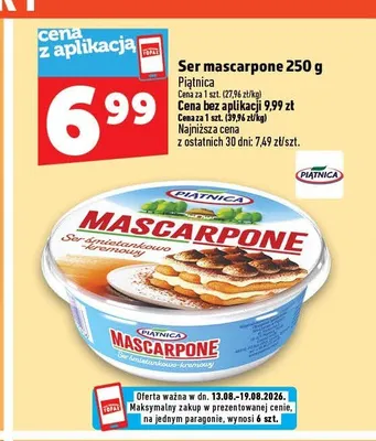 Ser mascarpone Piątnica promocja w TOPAZ