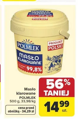 Masło klarowane Polmlek promocja w Carrefour