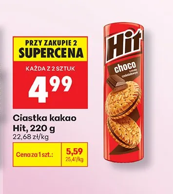 Ciastka kakao Hit promocja w Biedronka