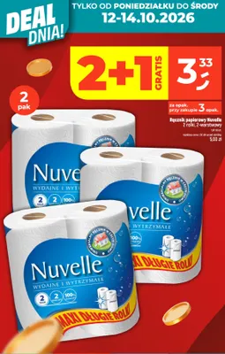 Ręcznik papierowy Nuvelle 2-pak 2-warstwowy promocja w Dealz
