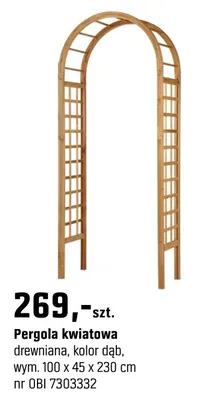 Pergola kwiatowa drewniana promocja w OBI