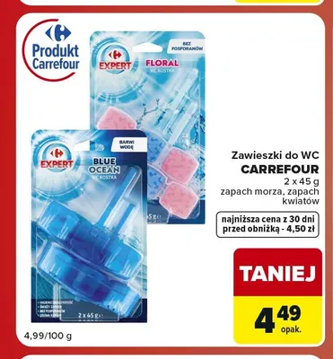 Zawieszki do WC Carrefour Floral 2-pak promocja w Carrefour Market
