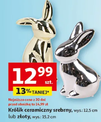 Królik ceramiczny złoty promocja w Auchan