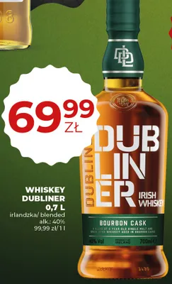 Whiskey Irish Whiskey Bourbon Cask irlandzka/blended promocja w Duży Ben