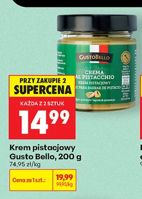 Krem pistacjowy Gusto Bello promocja w Biedronka