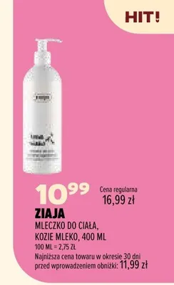 Mleczko do ciała Ziaja Kozie Mleko promocja w Drogerie Natura