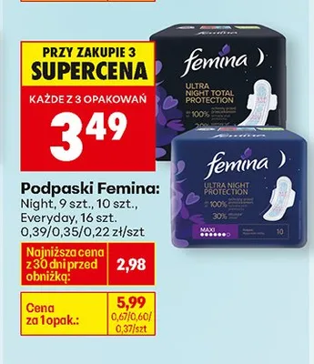 Podpaski Night promocja w Biedronka