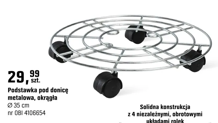 Podstawka jezdna pod doniczkę metalowa, regulowana promocja w OBI