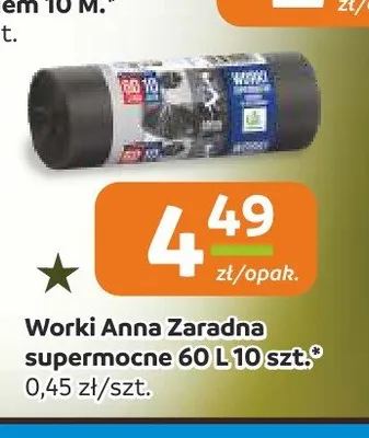 Worki Anna Zaradna supermocne 60l 10szt. promocja w Społem Częstochowa