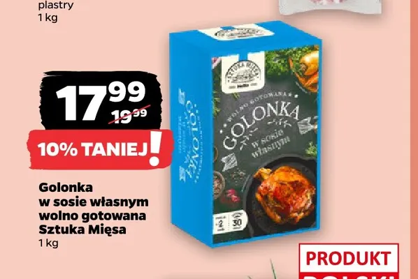 Golonka w sosie własnym wolno gotowana Sztuka Mięsa promocja w Netto