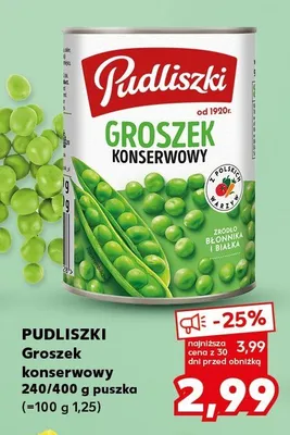 Groszek konserwowy promocja w Kaufland