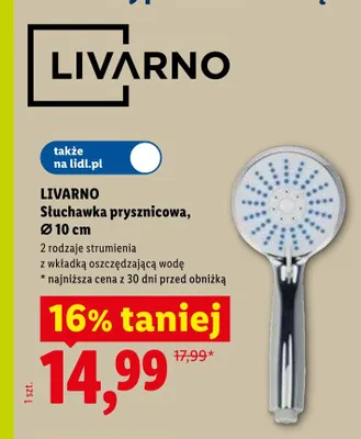 Słuchawka prysznicowa LIVARNO Ø 10cm promocja w Lidl