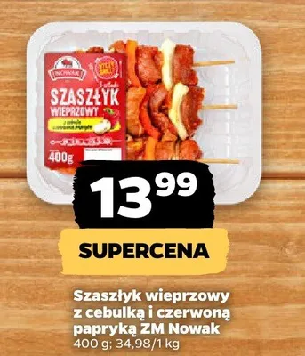 Szaszłyk wieprzowy z cebulką i czerwoną papryką promocja w Netto