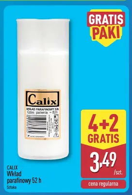 Wkład parafinowy 52 h Calix promocja w Aldi