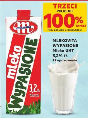 Mleko UHT Wypasione 3,2% Mlekovita promocja w Kaufland