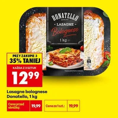 Lasagne bolognese Donatello promocja w Biedronka