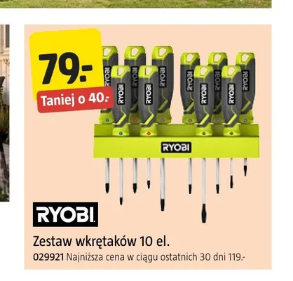 Zestaw wkrętaków Ryobi promocja w Jula
