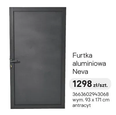 Furtka aluminiowa Neva antracyt promocja w Castorama