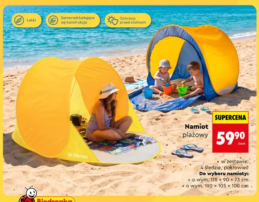 Namiot plażowy Plener 115x90x73 cm promocja w Biedronka