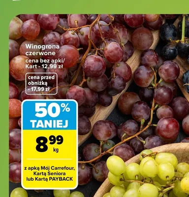 Winogrona czerwone promocja w Carrefour