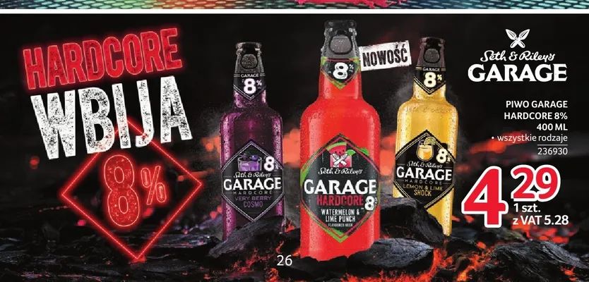 Piwo Garage Hardcore 8% Lemon & Lime Shock promocja w Selgros