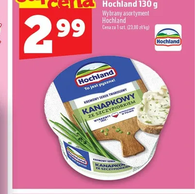Serek kanapkowy ze szczypiorkiem Hochland promocja w TOPAZ