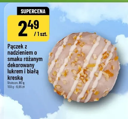 Pączek z nadzieniem o smaku różanym  promocja w POLOmarket