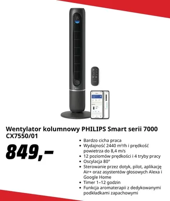 Wentylator kolumnowy Philips Smart Seria 7000 promocja w Media Markt