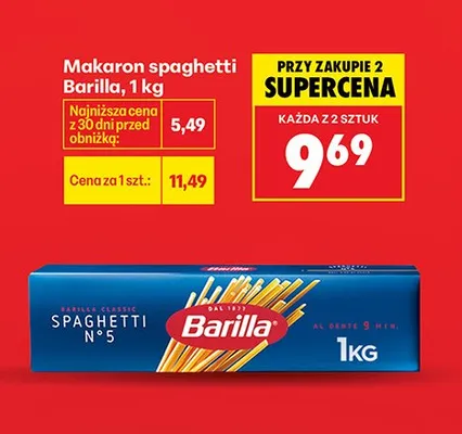 Makaron spaghetti promocja w Biedronka