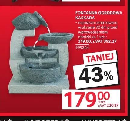 Fontanna ogrodowa Kaskada promocja w Selgros