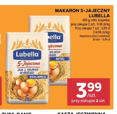 Makaron 5-jajeczny krajanka Lubella promocja w Stokrotka