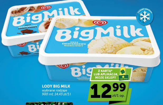 Lody Big Milk śmietankowo waniliowy promocja w Euro Sklep