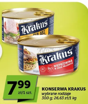 Konserwa Wieprzowina w sosie własnym Krakus promocja w ABC