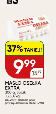 Masło osełka extra Sobik promocja w Chata Polska