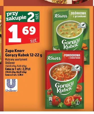 Zupa Gorący Kubek ogórkowa z grzankami Knorr promocja w TOPAZ